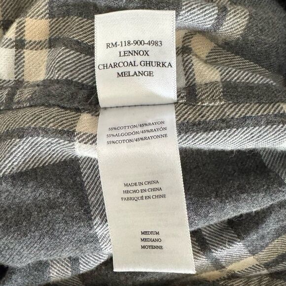 Rails Lennox Shirt in Charcoal Ghurka Melange Size Medium - Picture 9 of 9